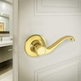 thumbnail image 3 of Design House Scroll Universal Interior Hall/Closet Dummy Door Handle, Polished Brass, 3 of 11