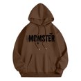 thumbnail image 4 of WEAIXIMIUNG Maternity Sweatshirt Zip Up Printed Hooded Sweatshirt for Women In Autumn and Winter, 4 of 5