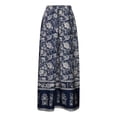 thumbnail image 3 of Arlun 2026 Women's Boho Floral Skirts Casual Drawstring Elastic High Waist Soft Comfy Maxi Skirts Lightweight Flowy a Line Beach Long Skirt with Side Pockets 9-White XL, 3 of 4