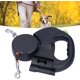 thumbnail image 2 of 1 correa negra de doble extremo, correa doble retráctil, correa para caminar, correa para cachorros sin enredos de 360°, adecuada para perros grandes, medianos y pequeños Rojo Verde, 2 of 5