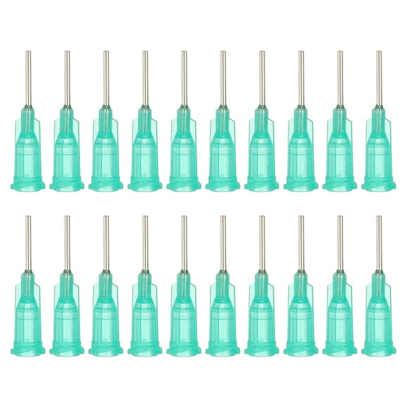 Agujas de dispensación de 18Ga, 52PCS, agujas de dispensación de punta roma de 1/2 pulgada con bloqueo Luer para rellenar tintas líquidas, adhesivos, aceites, verde