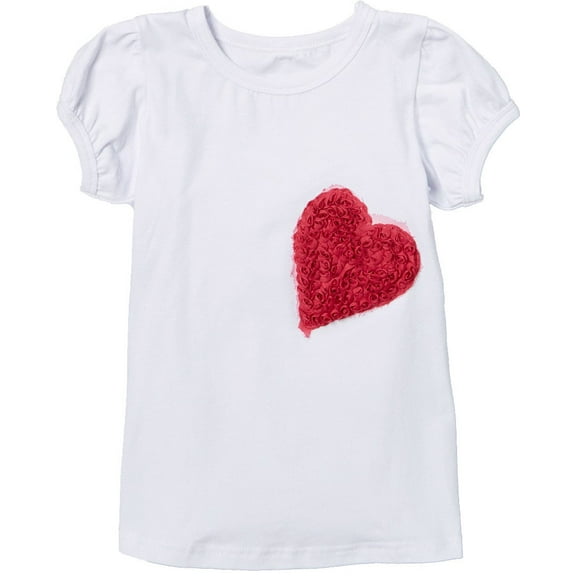 Wenchoice Girl's White Heart Tee - S(1T-2T)