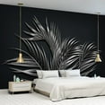 thumbnail image 1 of Papier Peint 3D Noir Feuille d'Acier Tropicale SKU WAL0310, 1 of 1