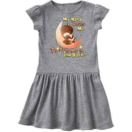 

Inktastic My Nana Loves Me To The Moon and Back Gift Toddler Girl Dress