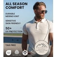 thumbnail image 5 of 𝗕𝗥𝗘𝗔𝗧𝗛𝗔𝗕𝗟𝗘 Merino.tech Men’s Long Sleeve Polo Shirt - Merino Wool Moisture Wicking Odor Resistant Performance Polo, 5 of 8