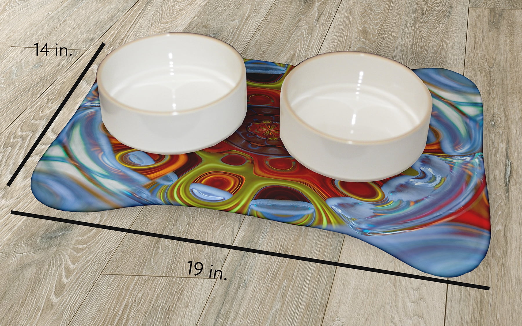 Simply Daisy Lava Puddle Bone Shape Pet Feeding Mat for Dogs