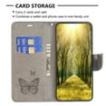 thumbnail image 4 of Feishell iPhone 11 Pro Max Case Butterfly Embossed Pattern Premium Leather Wallet Cover Flip Stand Card Slots Holder Magnetic with Wrist Strap Case for Apple iPhone 11 Pro Max, Gray, 4 of 8