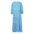 thumbnail image 5 of Women Boho Floral Puff Sleeve Tiered Maxi Dress Casual Layered Loose Vacation Beach Long Dress, 5 of 7