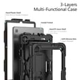 thumbnail image 6 of Case for Samsung Galaxy Tab S6 Lite 10.4 Inch 2024/2022/2020 with Screen Protector, 360 Degree Rotating Kickstand Hand Strap Heavy Duty Shockproof Cover with Shoulder Strap, Black, 6 of 7