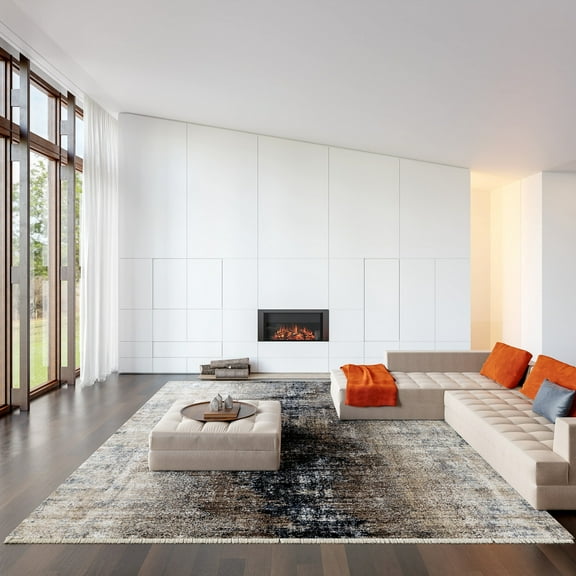 Rhae Contemporary Abstract Area Rug, 9' x 12', Rhae Navy