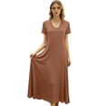 thumbnail image 6 of MEICHEN Women's Summer Sleepshirts Nightgowns for Women for Sleeping Short Sleeve V Neck Long Dress Causal Nightwear Womens Home Essentials Fashion Clothing, 6 of 7