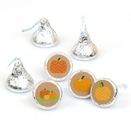 Halloween Stickers Party Favors Pumpkin Patch - Fall & Halloween Party Round Candy Sticker Favors - Labels Fit Hersheys Kisses (1 sheet of 108) ()