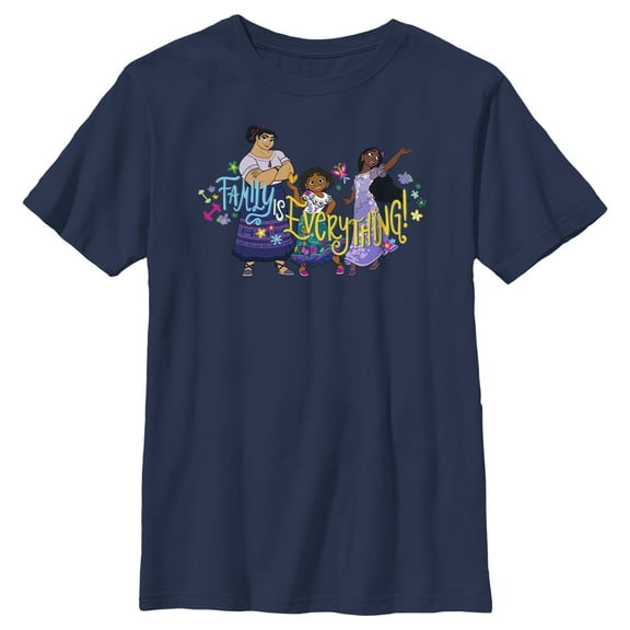 Boy's Encanto Family is Everything Sisters Graphic Tee Navy Blue Large