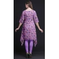 thumbnail image 2 of Bimba Hauts Imprimés Floraux Feuilles Violettes & Renoncules pour Femmes Kurti Asymétrique Robe d'Été pour Filles XSmall, 2 of 6