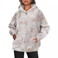 thumbnail image 2 of Sudadera con capucha deportiva de gran tamaño con estampado de hojas de arce y bolsillos para mujer nueva de otoño, 2 of 5