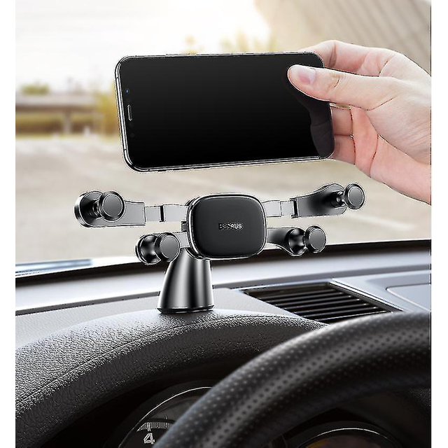 Soporte de teléfono de coche con bloqueo automático de gravedad de vista directa horizontal Baseus para teléfono de 4,7 pulgadas a 6,5 pulgadas???Blanco LingWen 9024715692498
