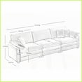 thumbnail image 3 of Modern Retro 3-Piece Living Room Sofa Set – Tan Corduroy, 1 3-Seater + 2 2-Seaters with Deep Seats & Pillows, 3 of 14