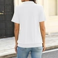 thumbnail image 4 of Womens Cap Sleeve Polo Shirts Summer V Neck Banded Bottom Collared Tops Casual Loose Fit Boxy Tees,White Xl, 4 of 5