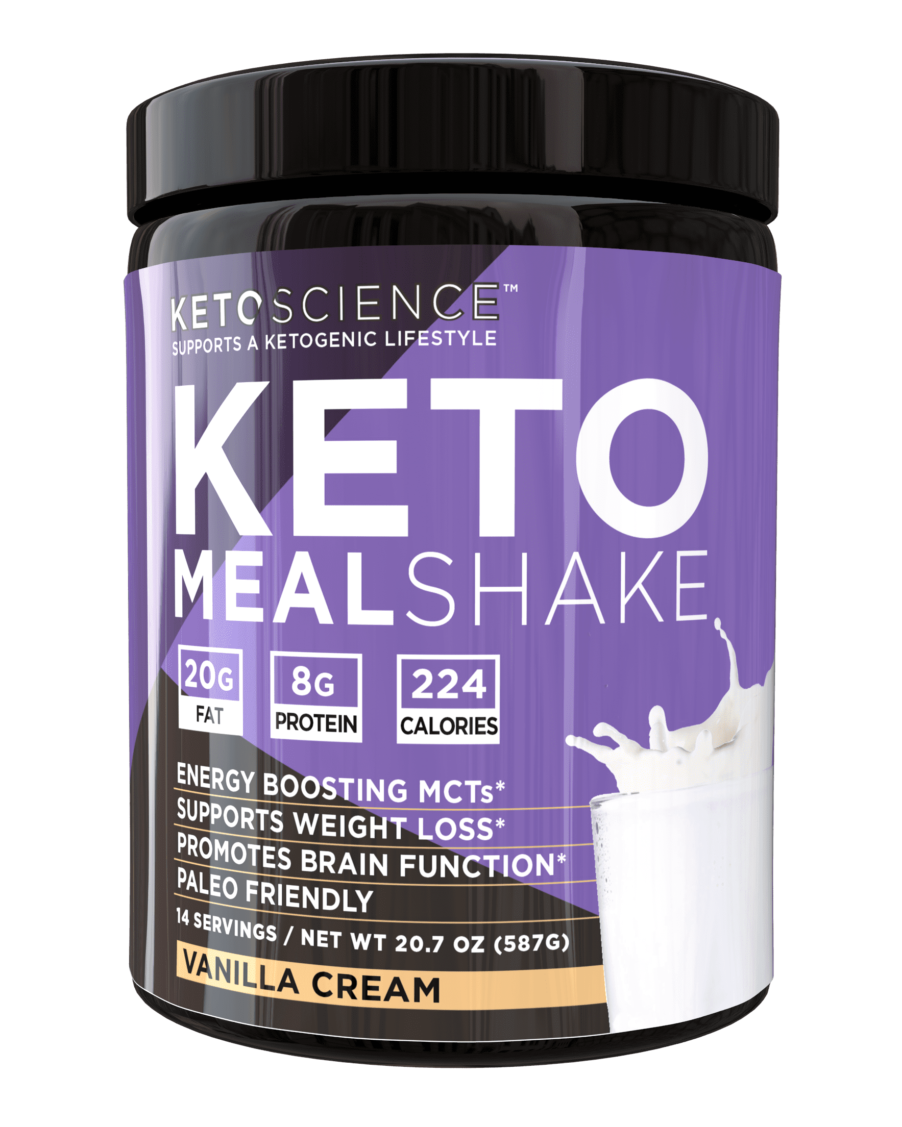 Keto Science Ketogenic Meal Shake Vanilla Dietary Supplement Meal 