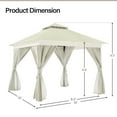 thumbnail image 3 of LAUSAINT HOME 10'x10' Outdoor Patio Gazebo, Heavy Duty Semi-Permanent Gazebo Tent with Double Roof, Mosquito Netting & Privacy Curtains, Metal Frame Backyard Canopy for Garden, Lawn, Party, White, 3 of 10