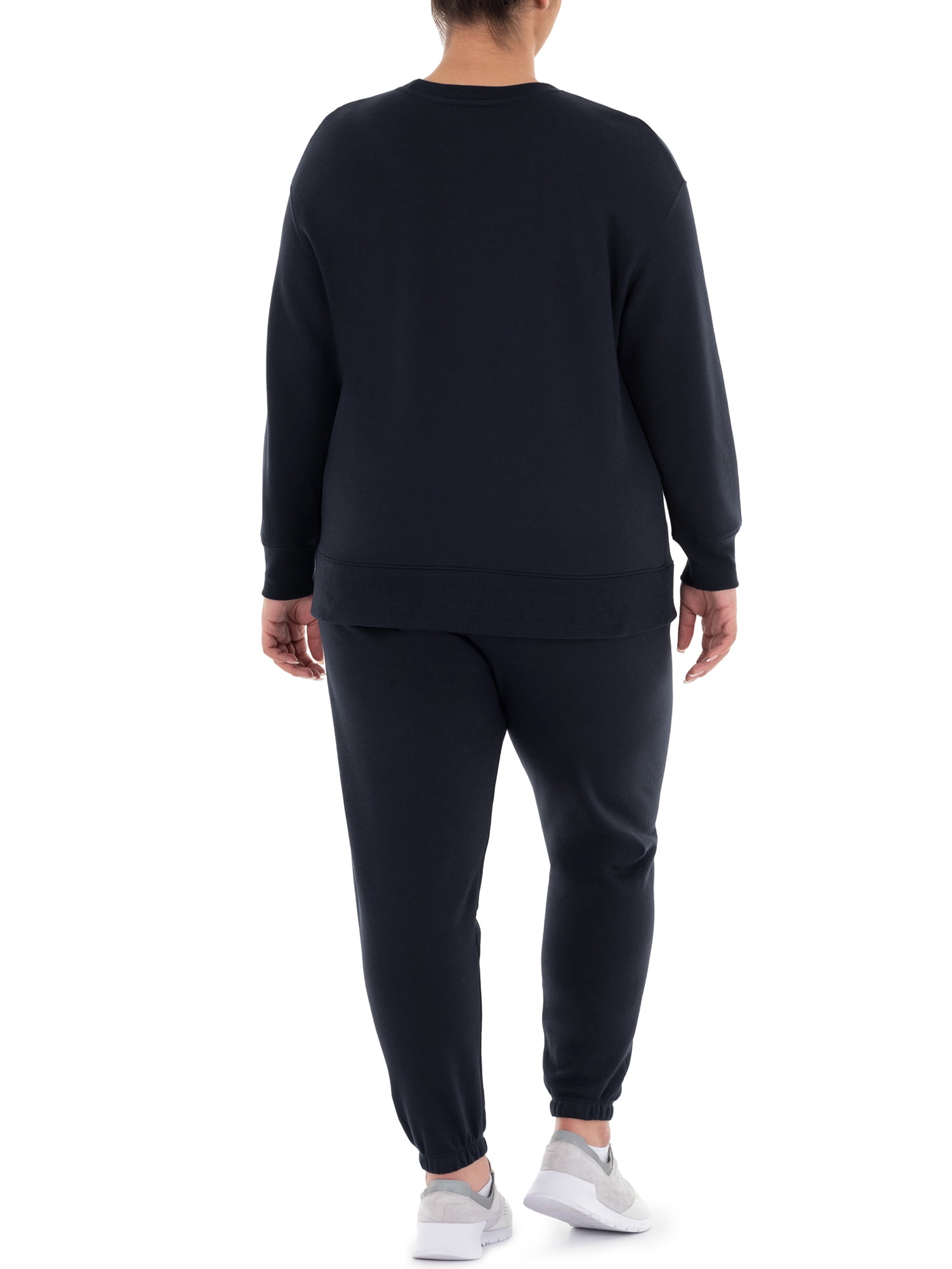 Terra & Sky Women's Plus Size Fleece Sweatshirt & Sweatpant 2-Pack