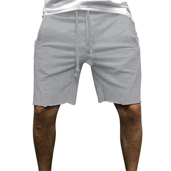 YYDGH Men's Casual Workout Gym Joggers Short Elastic Waist Drawstring Athletic Running Shorts Gray XL