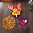 thumbnail image 3 of Cuenco de red negro naranja púrpura para Halloween, plato de fruta, paquete de galletas de caramelo, cesta, tazón, decoración de truco o trato para Halloween, 3 of 4