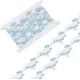 thumbnail image 1 of Cinta de encaje azul y blanco de 5 yardas, 47 mm/1,9" de ancho, con bordado de flores. Cinta de encaje floral de poliéster. Aplique de borde de encaje., 1 of 7