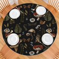 thumbnail image 2 of Red Mushroom Fern Black Pattern Round Fitted Tablecloth with Elastic Edge,Dining Table Cover Waterproof,Outdoor Round Tablecloth for Camping,Dining,Indoor and Outdoor, 2 of 7
