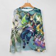 thumbnail image 5 of Genshin Impact Women's Pajama Top 3D Digital Print Sleepwear Trendy Crewneck Pullovers Long Sleeve Shirts M, 5 of 8