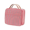 thumbnail image 2 of TISHITA Trousse de Maquillage de Voyage Imperméable pour Usage à Sec et Humide pour Articles de Toilette Shampooing Rouge Rayé Rouge, 2 of 8