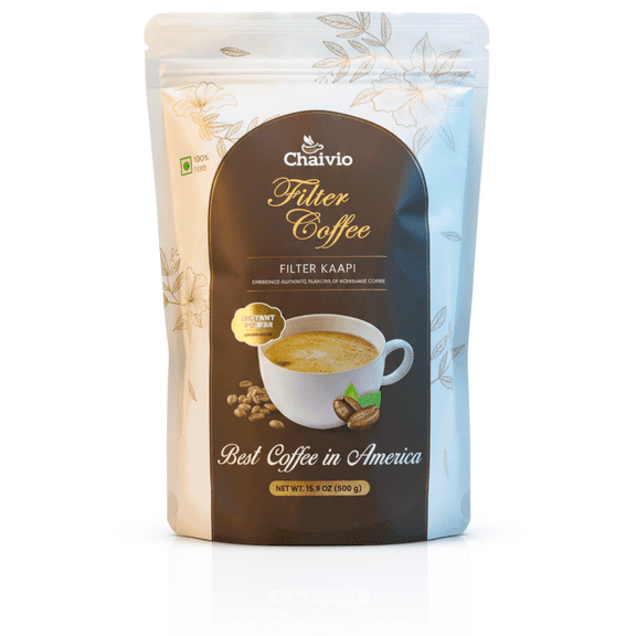 Chaivio Instant Filter Coffee Premix Traditional Unsweetened Medium Roast Strong 1 Pack 1.1 Lbs
