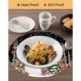 thumbnail image 3 of 15 Inch Round Placemats Set of 6, Black Snowman Christmas Non Slip Heat Insulation PP Table Mats, Xmas Tree Ball Snowflake Elk Washable Place Mats for Kitchen Dining Party Table Decor, 3 of 7