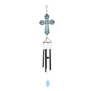 Mainstays 34"H Blue Mosaic Cross Outdoor Wind Chime
