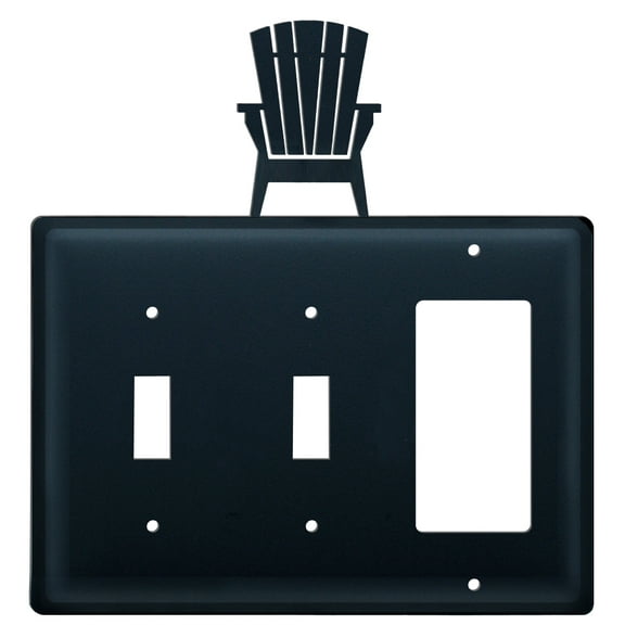 1 GFI and 2 Switch Cover with Adirondack Chair Accent, Black