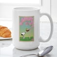 thumbnail image 6 of CafePress - Woodstock In The Cherry Blossoms Large Mug - 15 oz Ceramic Large White Novelty Mug, 6 of 6