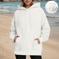 thumbnail image 4 of Cute Cat Ear Hoodies for Women 2025 Fall Winter Long Sleeve Plain Hooded Sweatshirt with Pockets Pullover Tops, 4 of 5