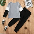 thumbnail image 3 of 9Y Kids Boy Clothes Big Boys 2PCS Outfits 9-10 Years Boys Long Sleeve Round Neckline Tops Pants Set Gray, 3 of 6