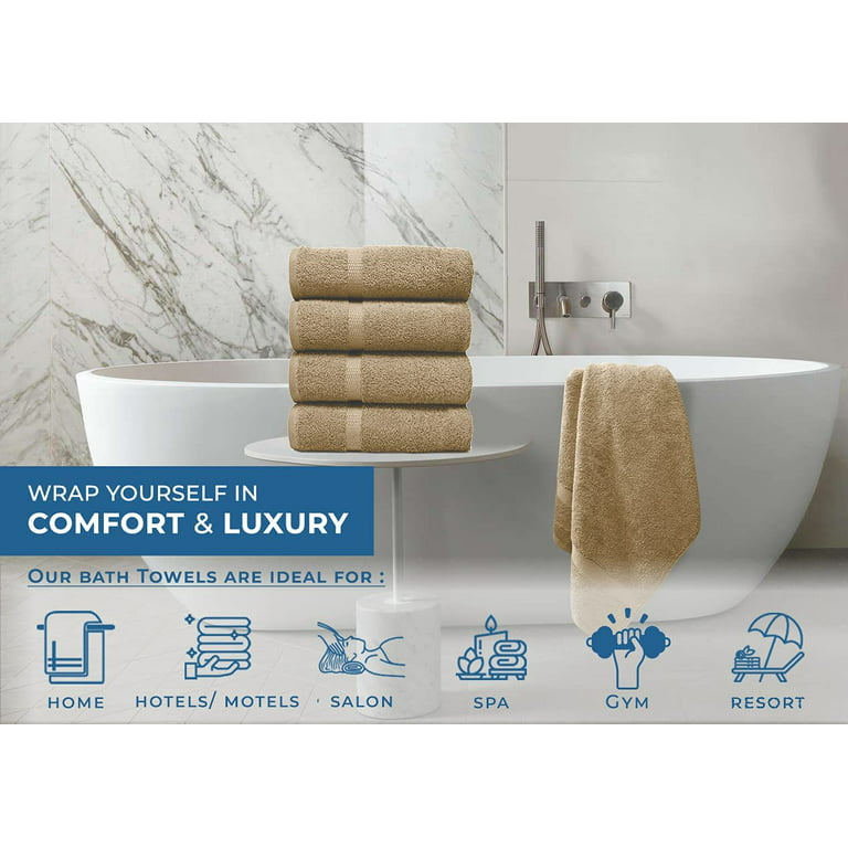 Grandeur Hospitality Bath Towel 6 Pack 34 x 54 100% Cotton 6