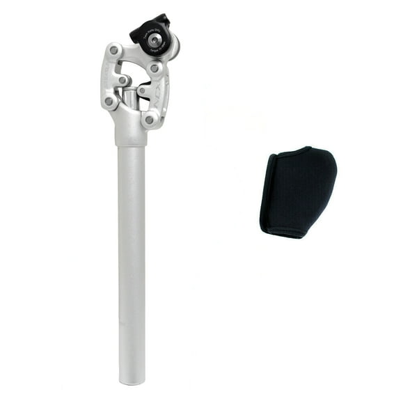 SR SUNTOUR SP12 NCX Suspension Seat Post w/ Protective Cover 27.2X350mm , Silver #VK2752