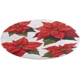 thumbnail image 5 of Christmas Poinsettia Red Flower Round Carpet Circle Rug Outdoor Patio Area Rug Washable Large Area Rugs Hallway Room Decor Fitness Mats, 5 of 8