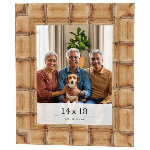 14x18 Frame Beige Real Wood Picture Frame Width 3 inches | Interior Frame Depth 0.5 inches |