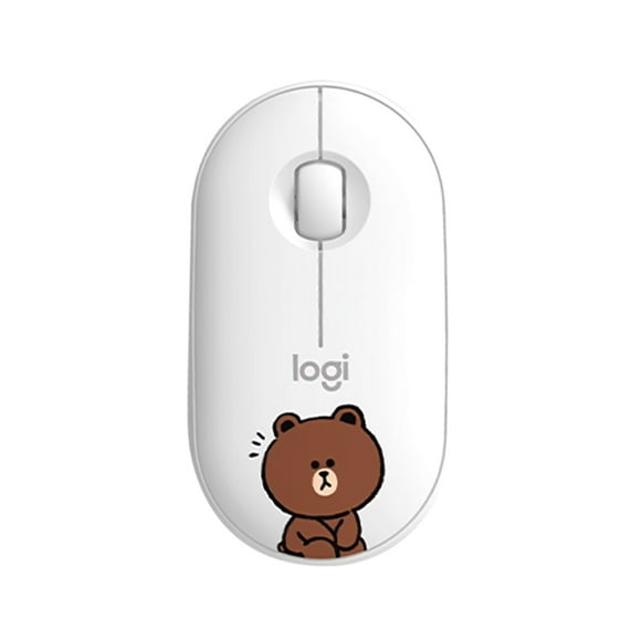 Logitech Logitech Pebble Bluetooth Wireless Mouse (LINE FRIENDS Edition) - Slim Design with Dual Connectivity, Silent Clicking, 18-Month Battery Life, Perfect for Laptop and PC Use.