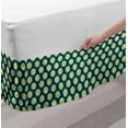 thumbnail image 2 of Floral Bed Skirt, Repetitive Spring Season Flowers Round Retro Ornaments Flourishing, Elastic Bedskirt Dust Ruffle Wrap Around for Bedding Decor, 4 Sizes, Dark Teal Yellow, by Ambesonne, 2 of 2