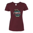 thumbnail image 2 of Plaid Paisley Retro Snow Wolf Animal Lover Womens Graphic T-Shirt, Maroon, 2XL, 2 of 4