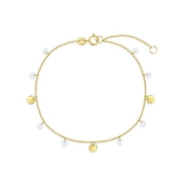 14k Gold 5.5-6.5" Coin Dangle Kids / Children's / Girls Bracelet