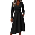 thumbnail image 2 of Women's Floral Maxi Dresses Wrap a Line Maxi Dress High Waist A-Line Swing Sundress, 2 of 3