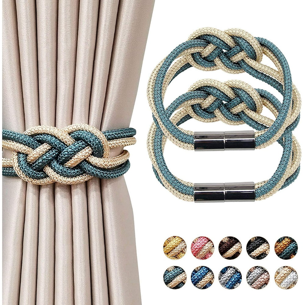2 Pieces Curtain Tiebacks 2 Colors Braided Curtain Tie Back