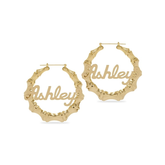 Personalized Script Name Bamboo Earrings