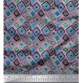 thumbnail image 1 of Soimoi Poly Georgette Fabric Square Geometric Printed Fabric 1 Yard 42 Inch Wide, 1 of 3